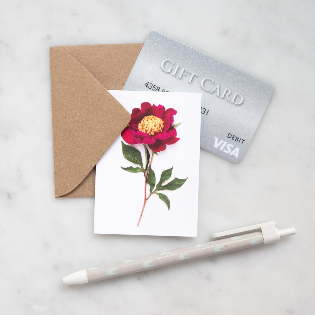 Mini card - Peony