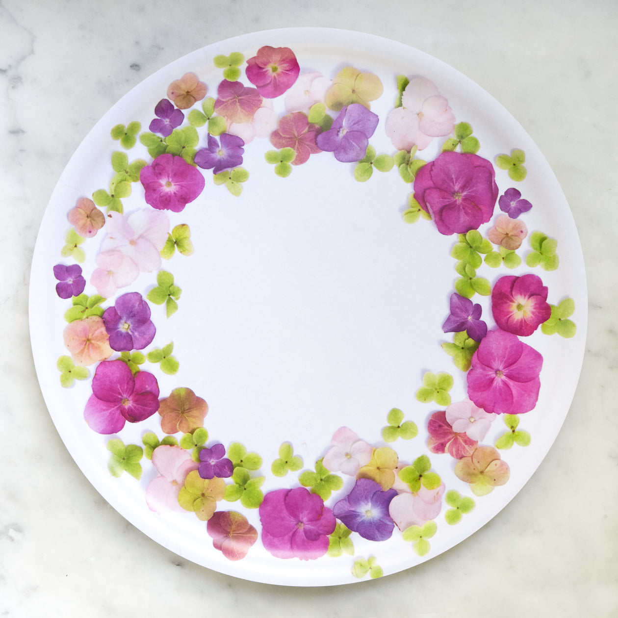 Round Tray - Pink hydrangea
