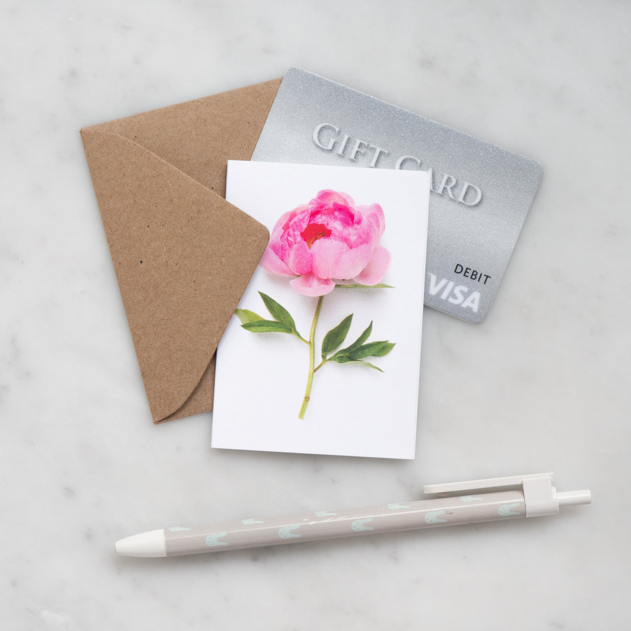 Mini card - Pink Peony