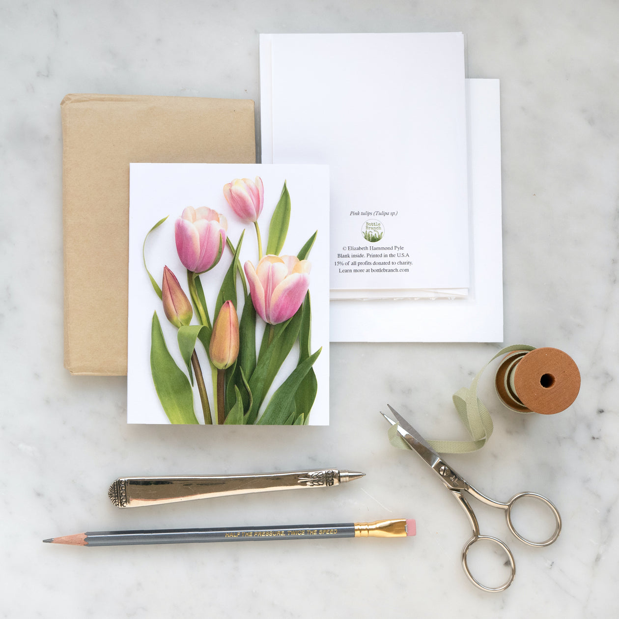 Folding card - Pink tulips card
