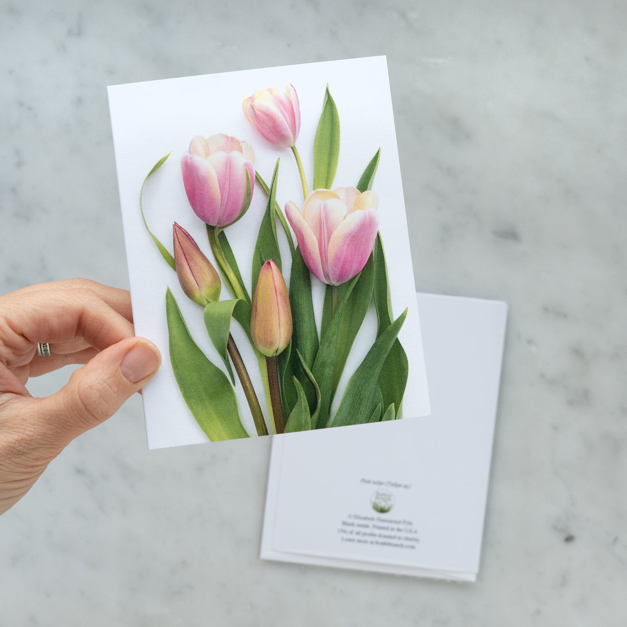 Folding card - Pink tulips card