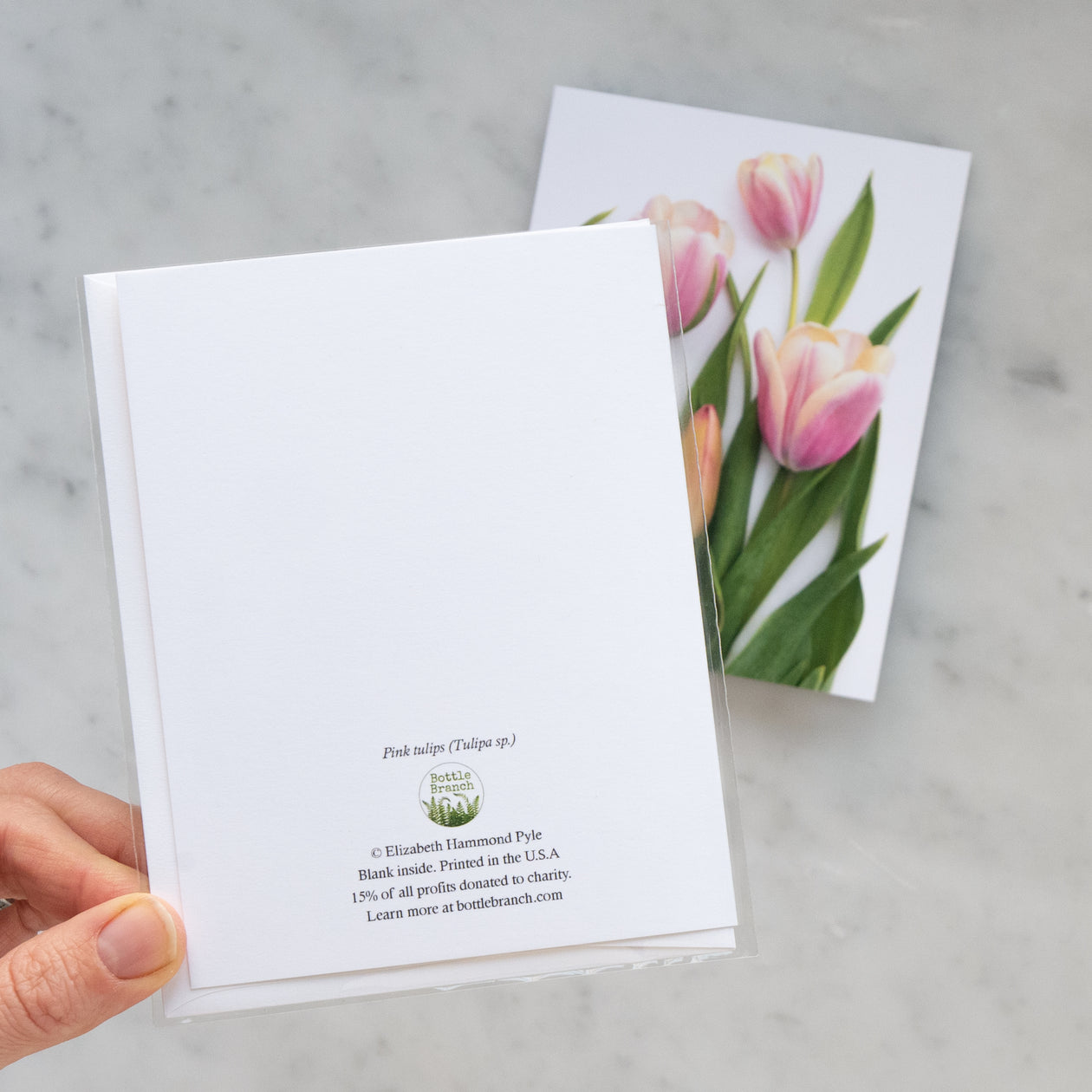 Folding card - Pink tulips card