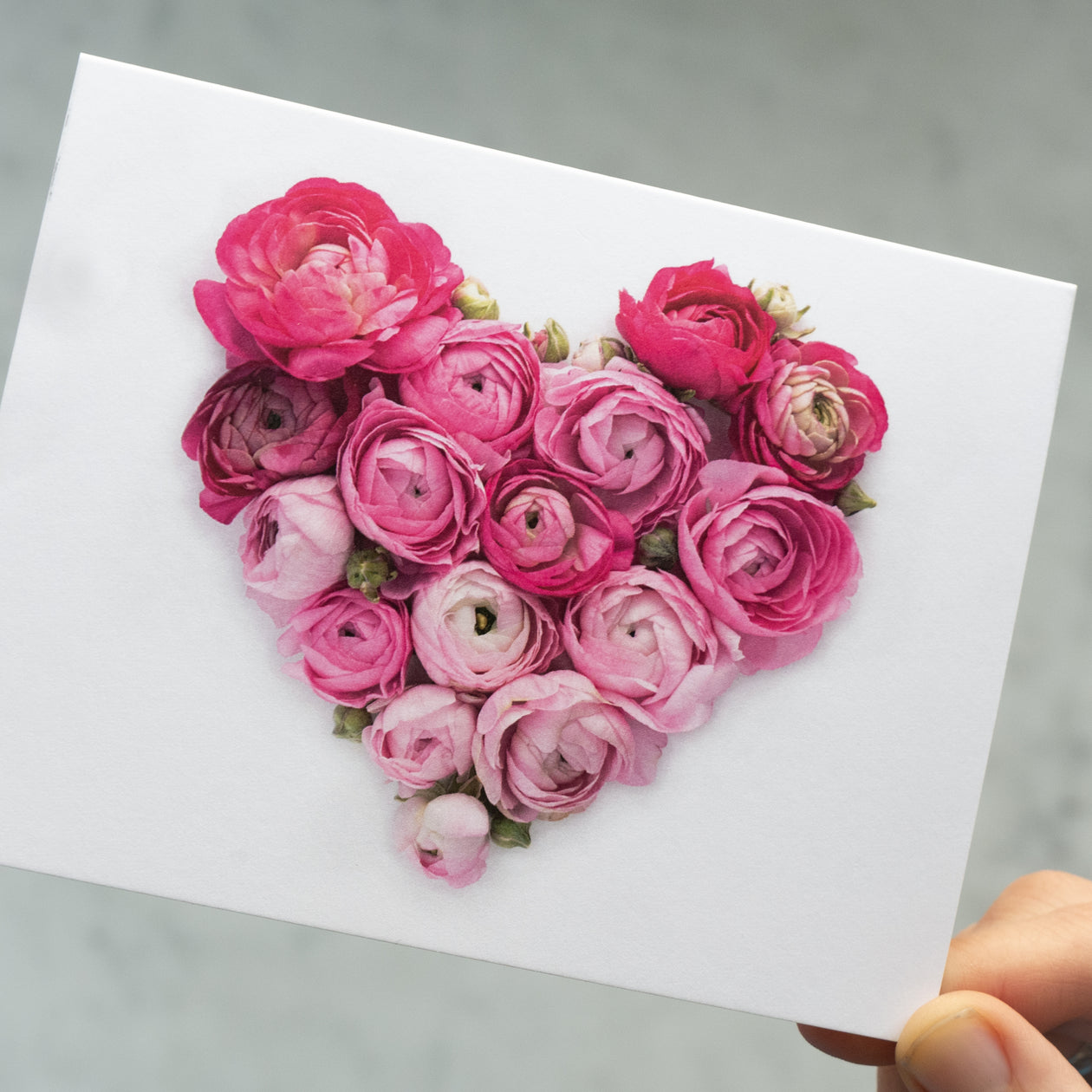 Card - Ranunculus heart