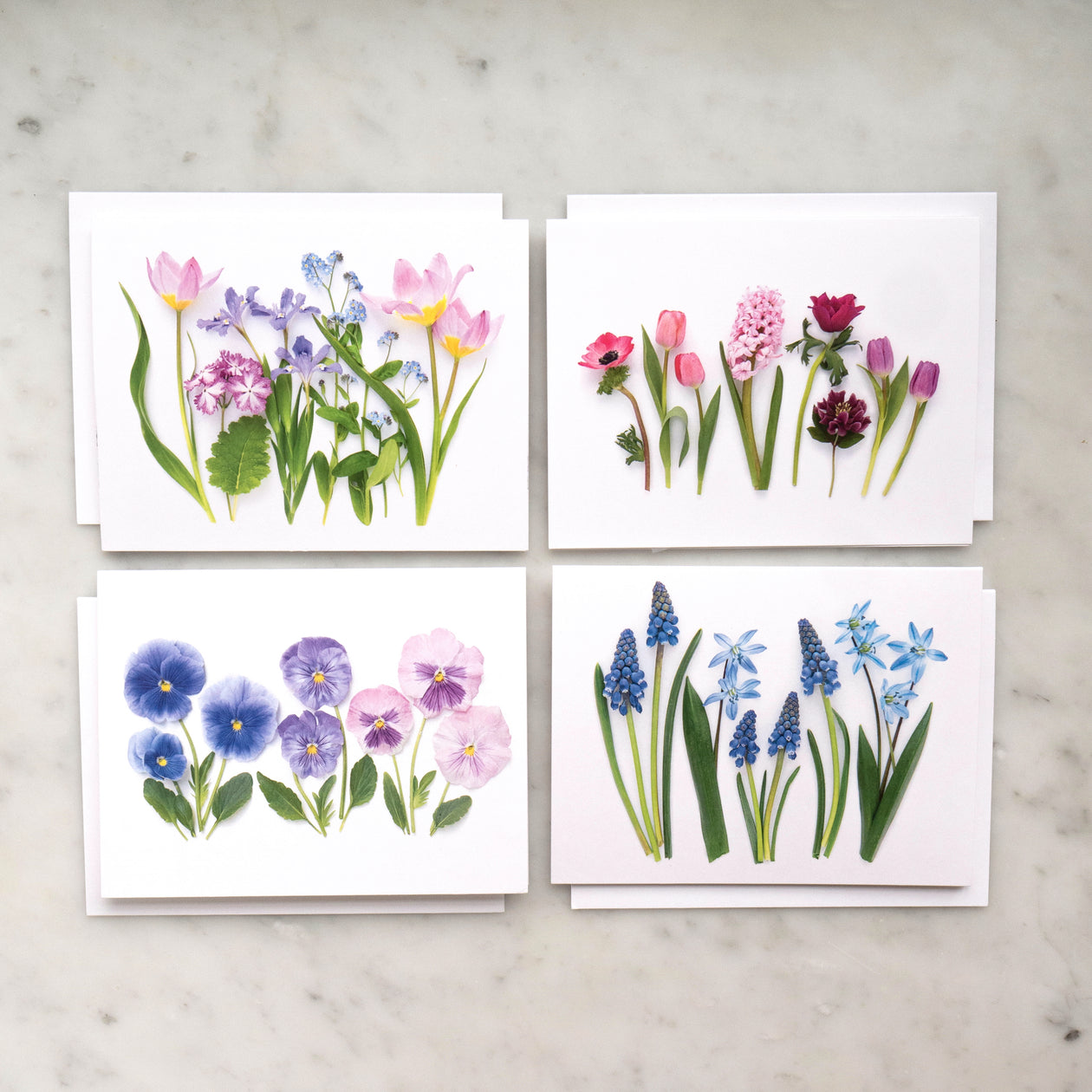 Card set - Pastel Spring Flowers