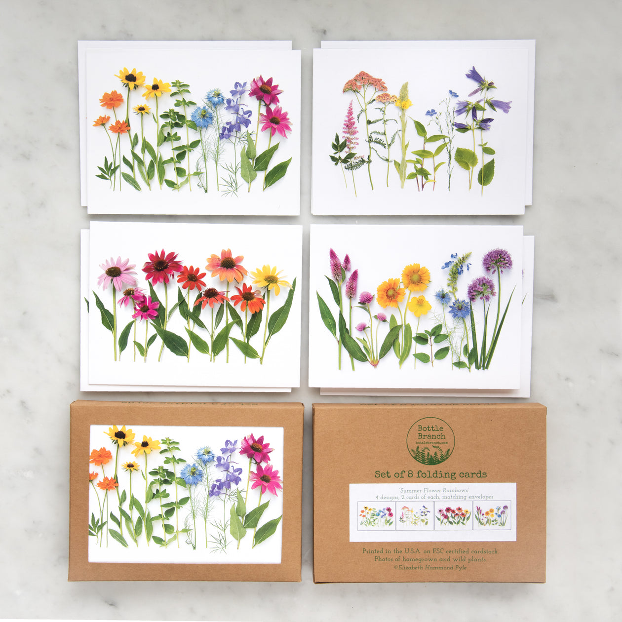 Card set - Summer Flower Rainbows