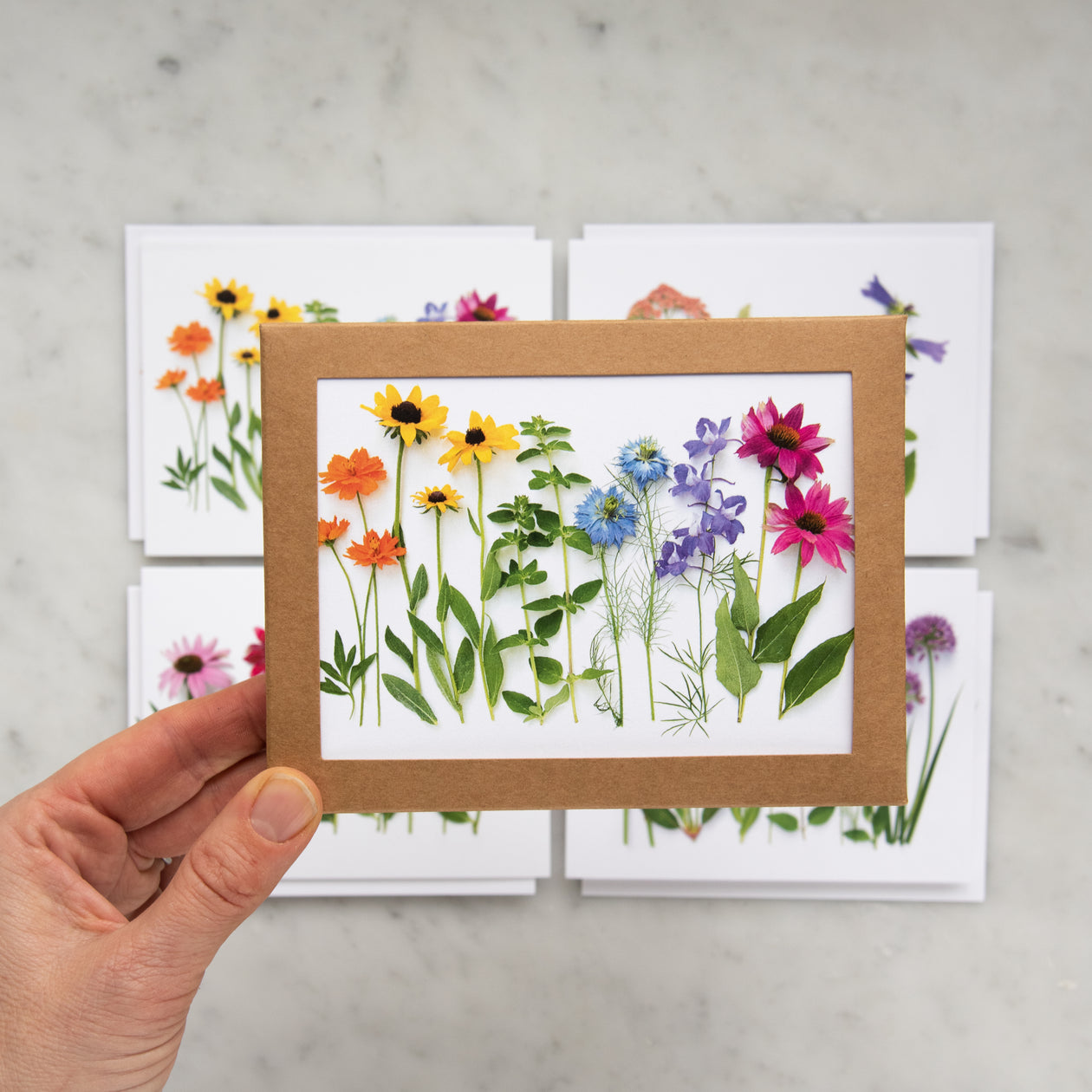 Card set - Summer Flower Rainbows