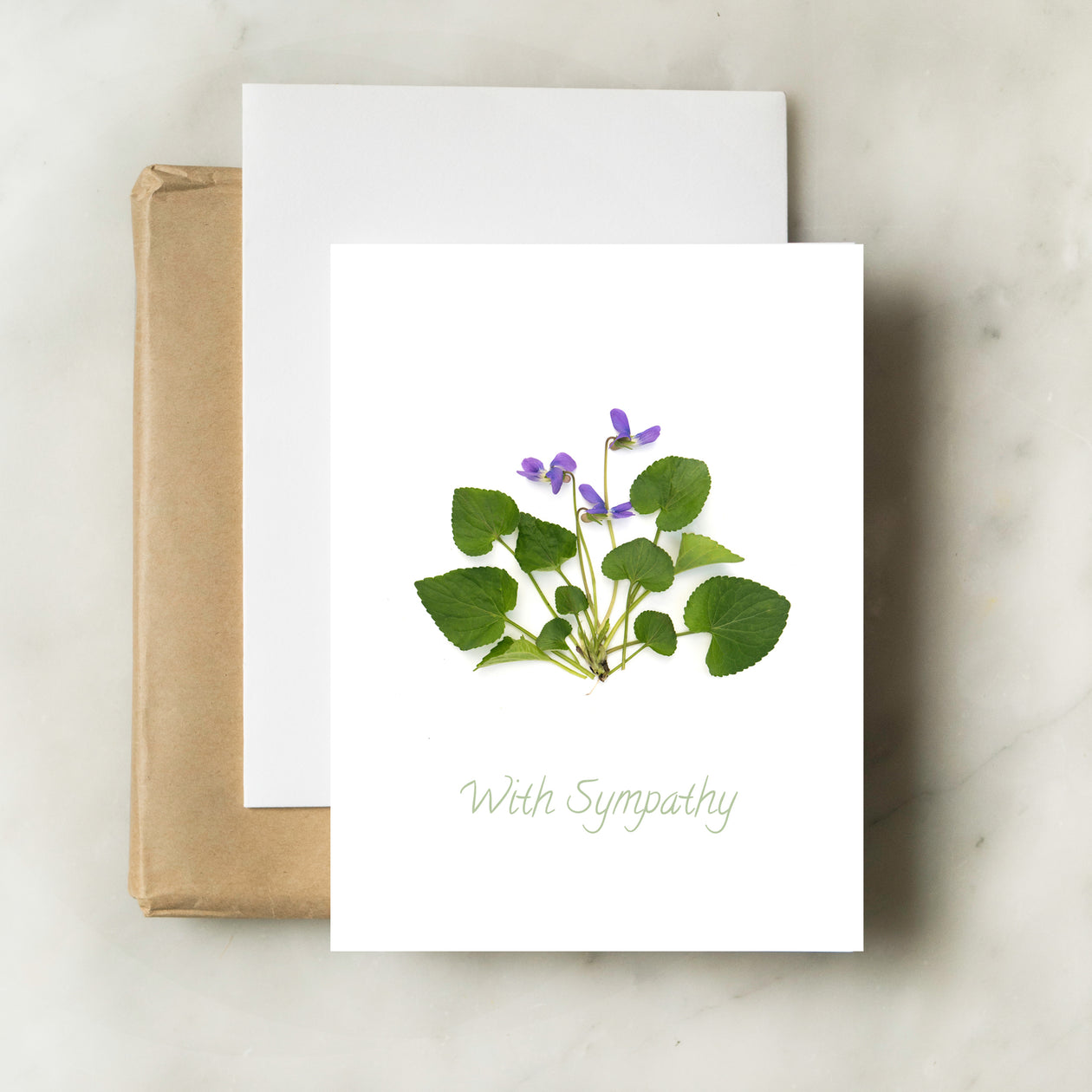 Sympathy card - Violets