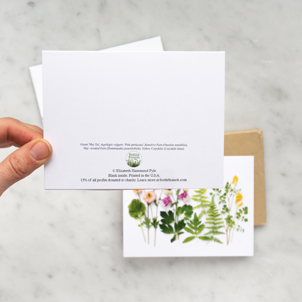 Folding card - Wildflowers with ferns