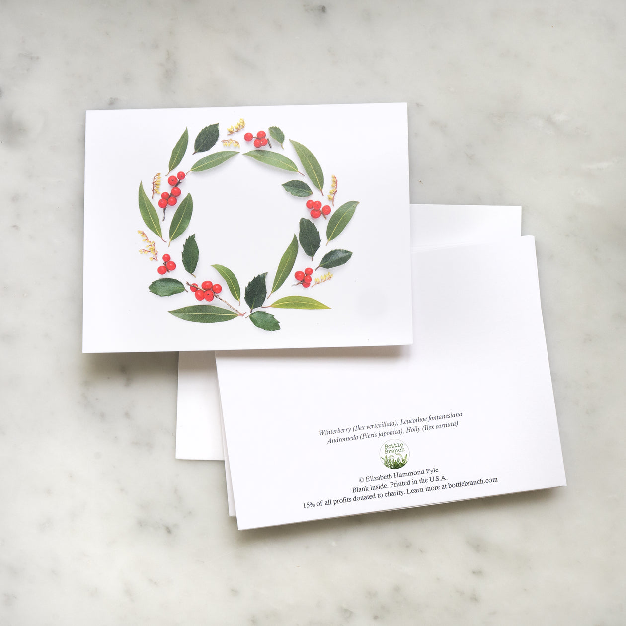 Folding card - Winterberry Wreath